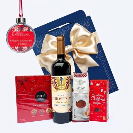 Ajándékdoboz – RED CHRISTMAS személyre szabott díszgömbbel