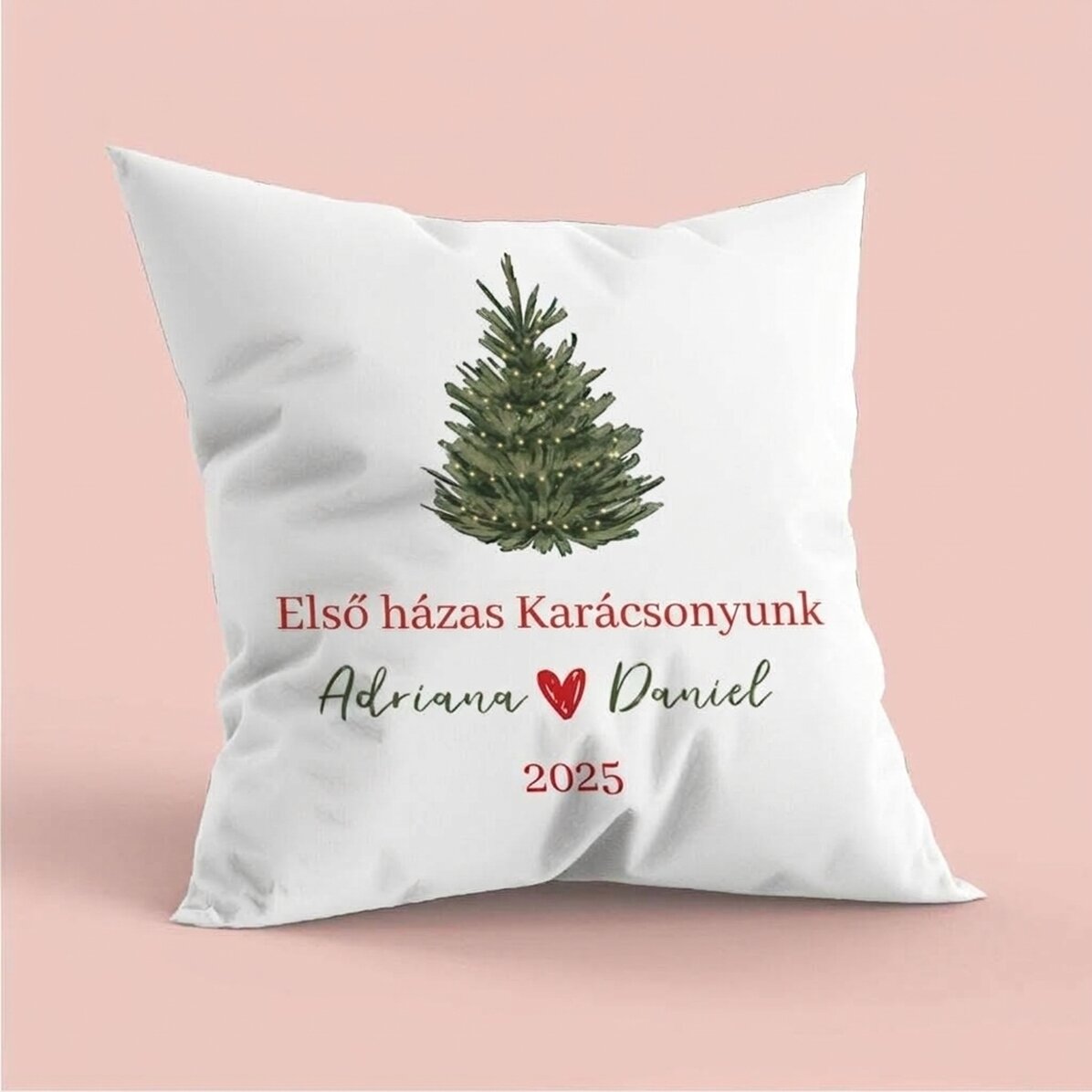 Személyre szabott párna üzenettel - Első karácsony házasokként