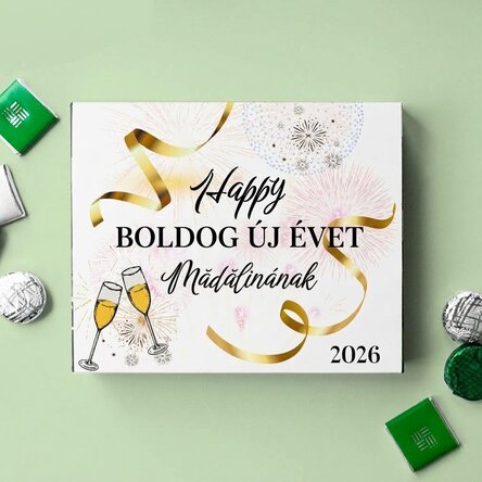 Személyre szabott csokoládédoboz szöveggel - Boldog új évet!