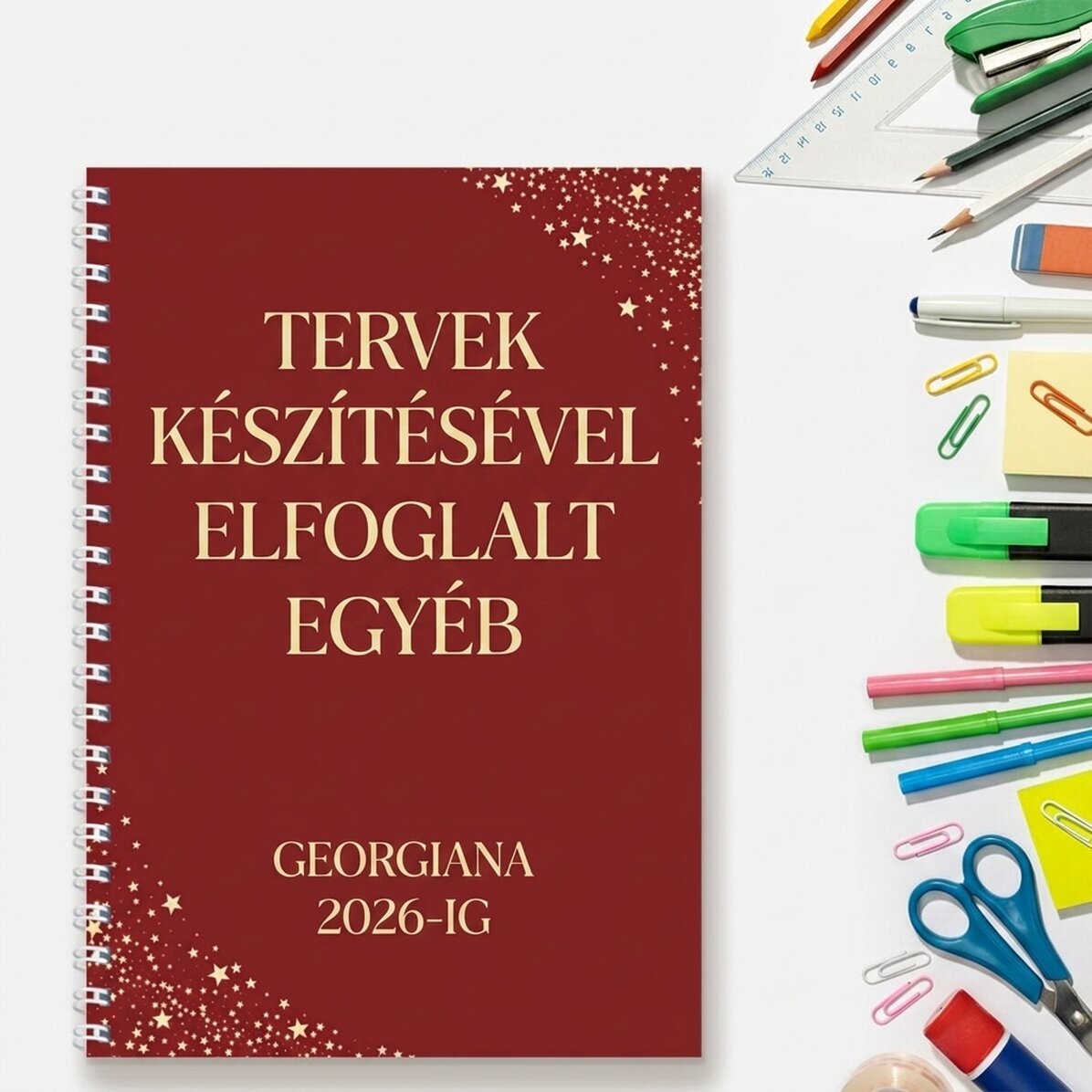 Személyre szabott jegyzetfüzet üzenettel