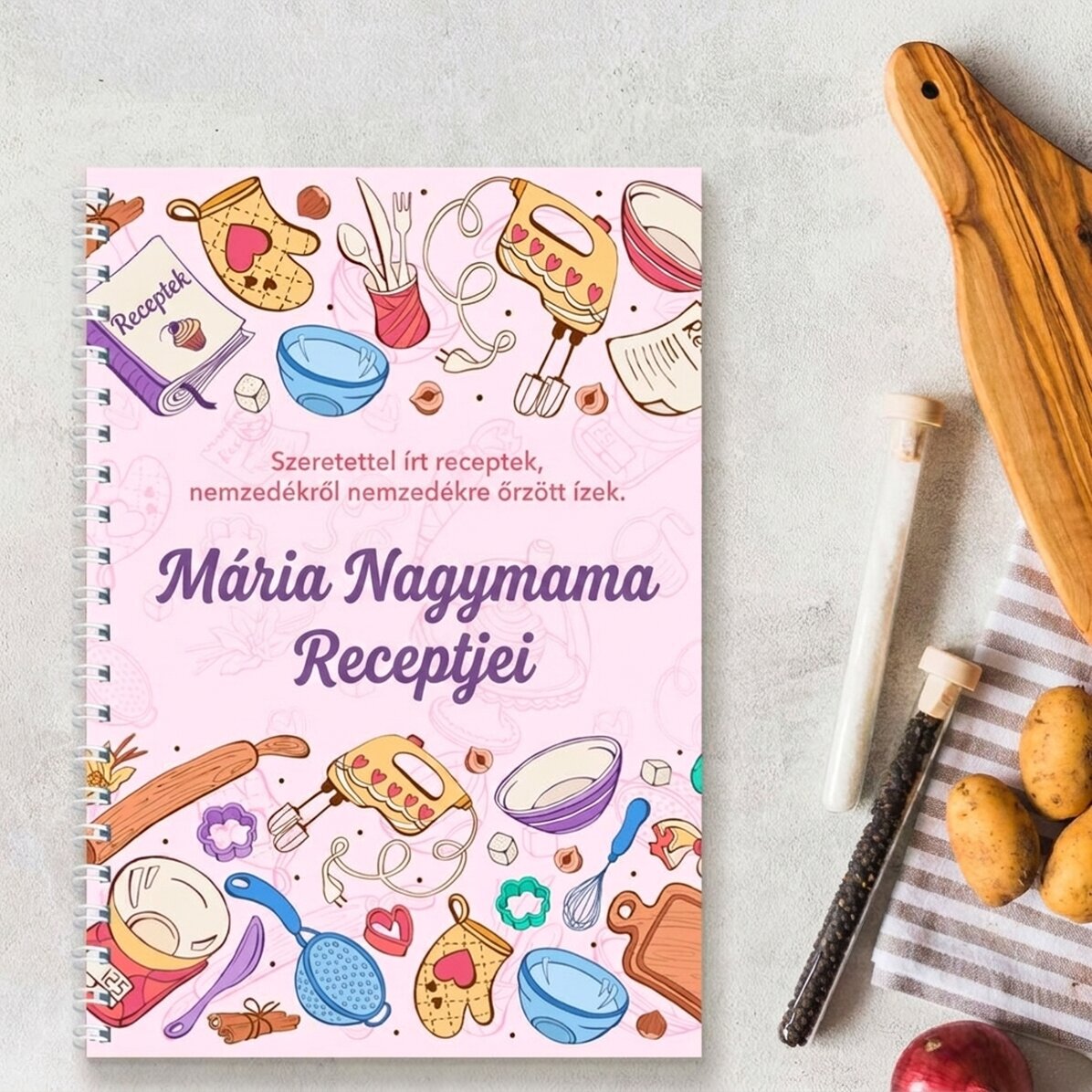 Személyre szabott jegyzetfüzet üzenettel - Receptek