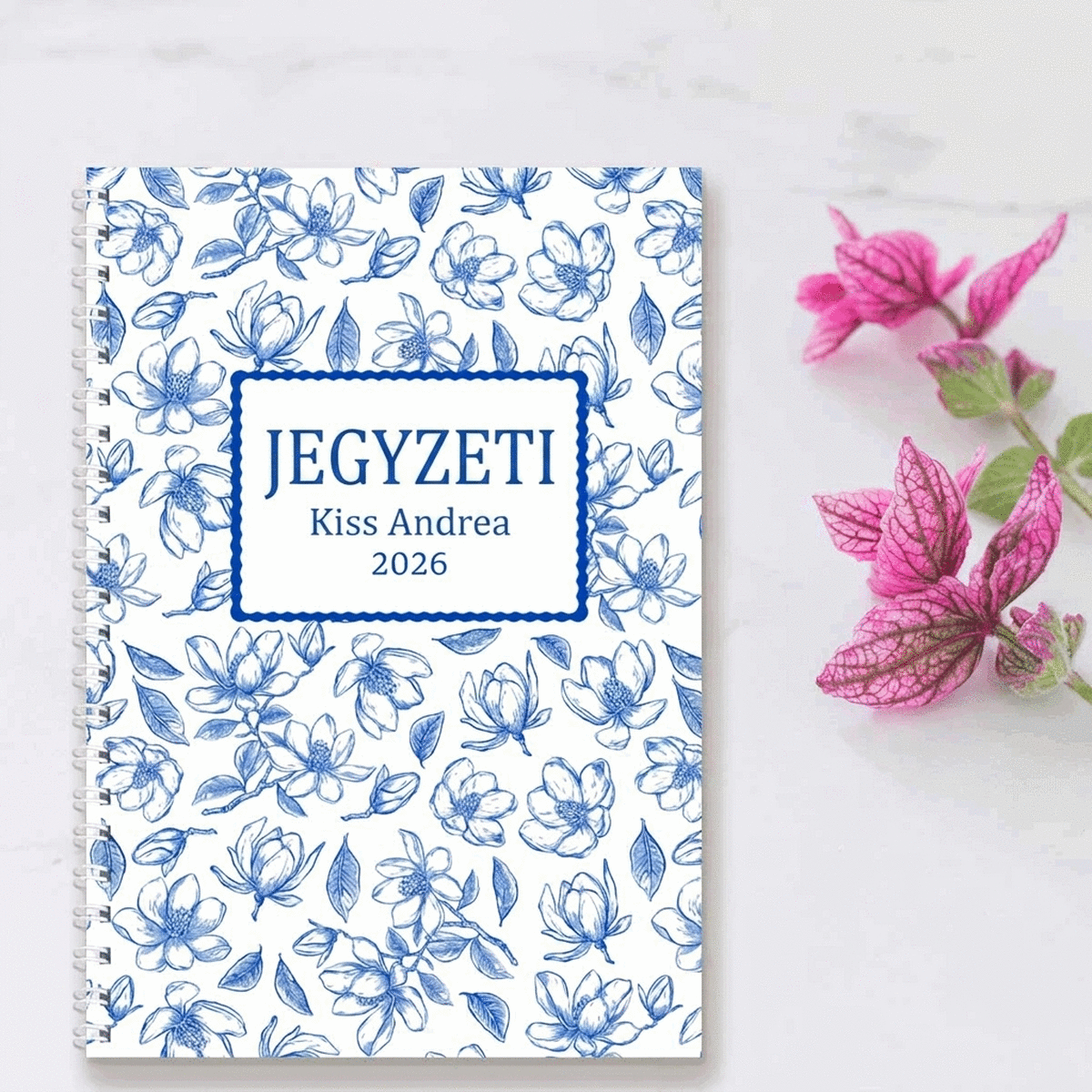 Személyre szabott jegyzetfüzet üzenettel - Virágok