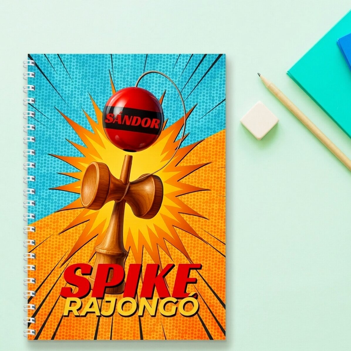 Személyre szabott jegyzetfüzet szöveggel - Spike rajongó