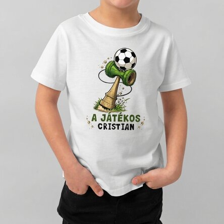 Személyre szabott pamut póló gyerekeknek szöveggel - Kendama Football
