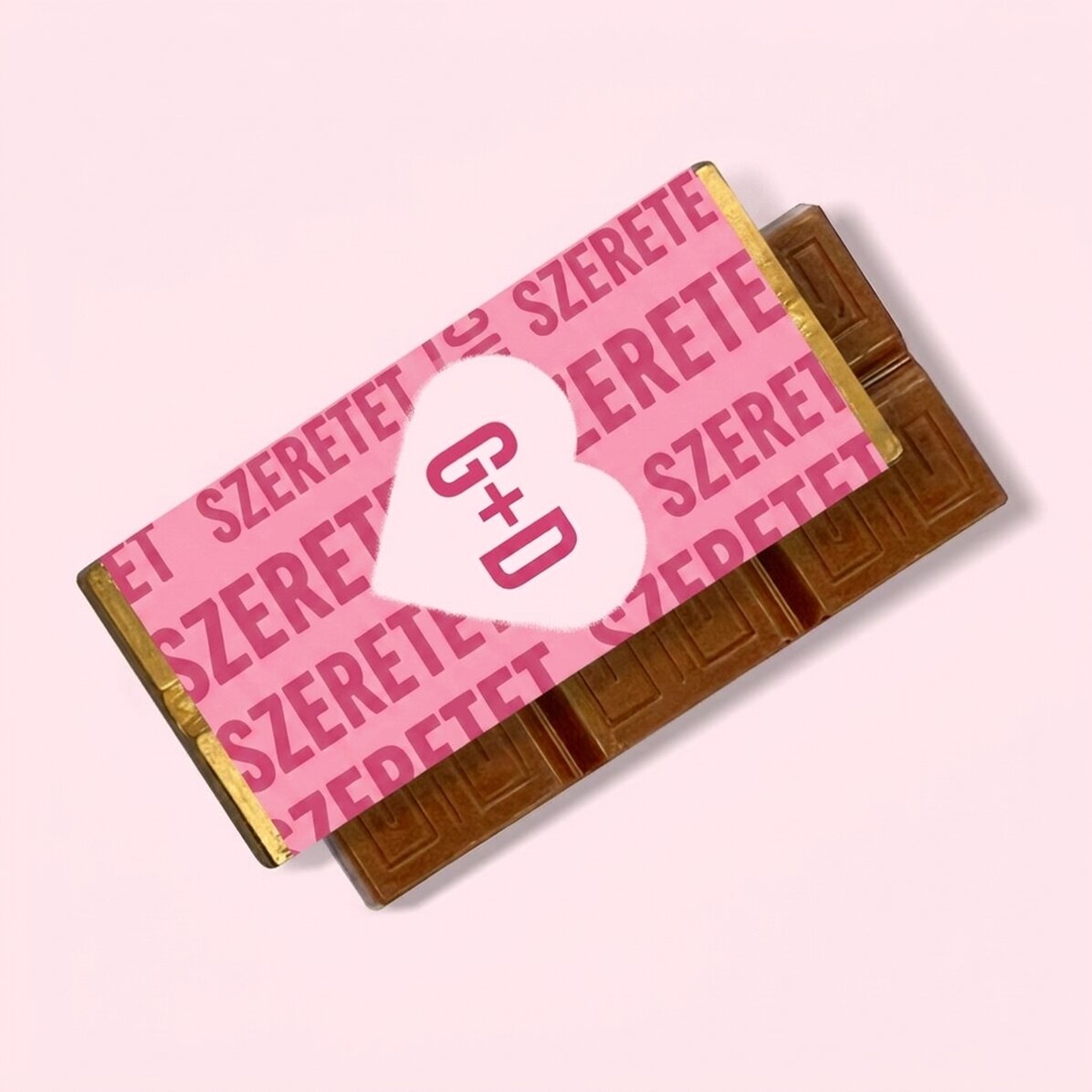 Kezdőbetűkkel személyre szabott mini csokoládétábla - Szív