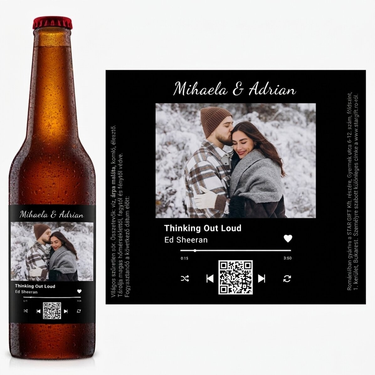 Személyre szabott sör fotóval, szöveggel és QR-kóddal – A mi dalunk
