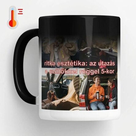 Személyre szabott, hőérzékeny bögre fotókkal és szöveggel - Ritka esztétika