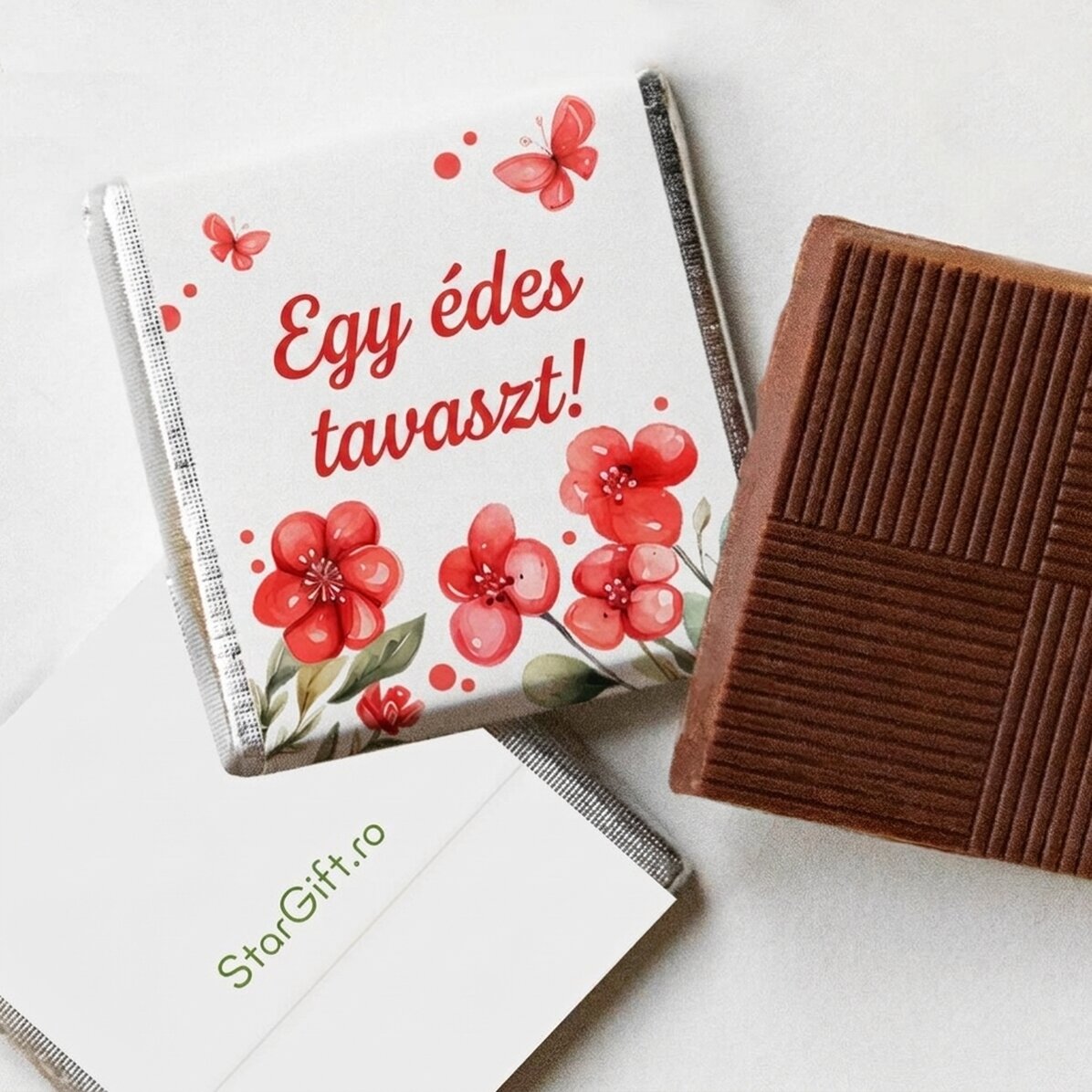 Személyre szabott mini csokoládé üzenettel - Édes tavasz