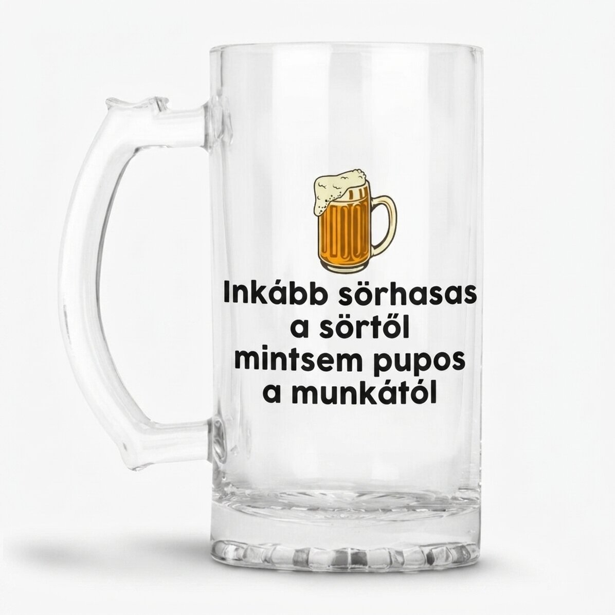 Személyre szabott söröskorsó vicces felirattal