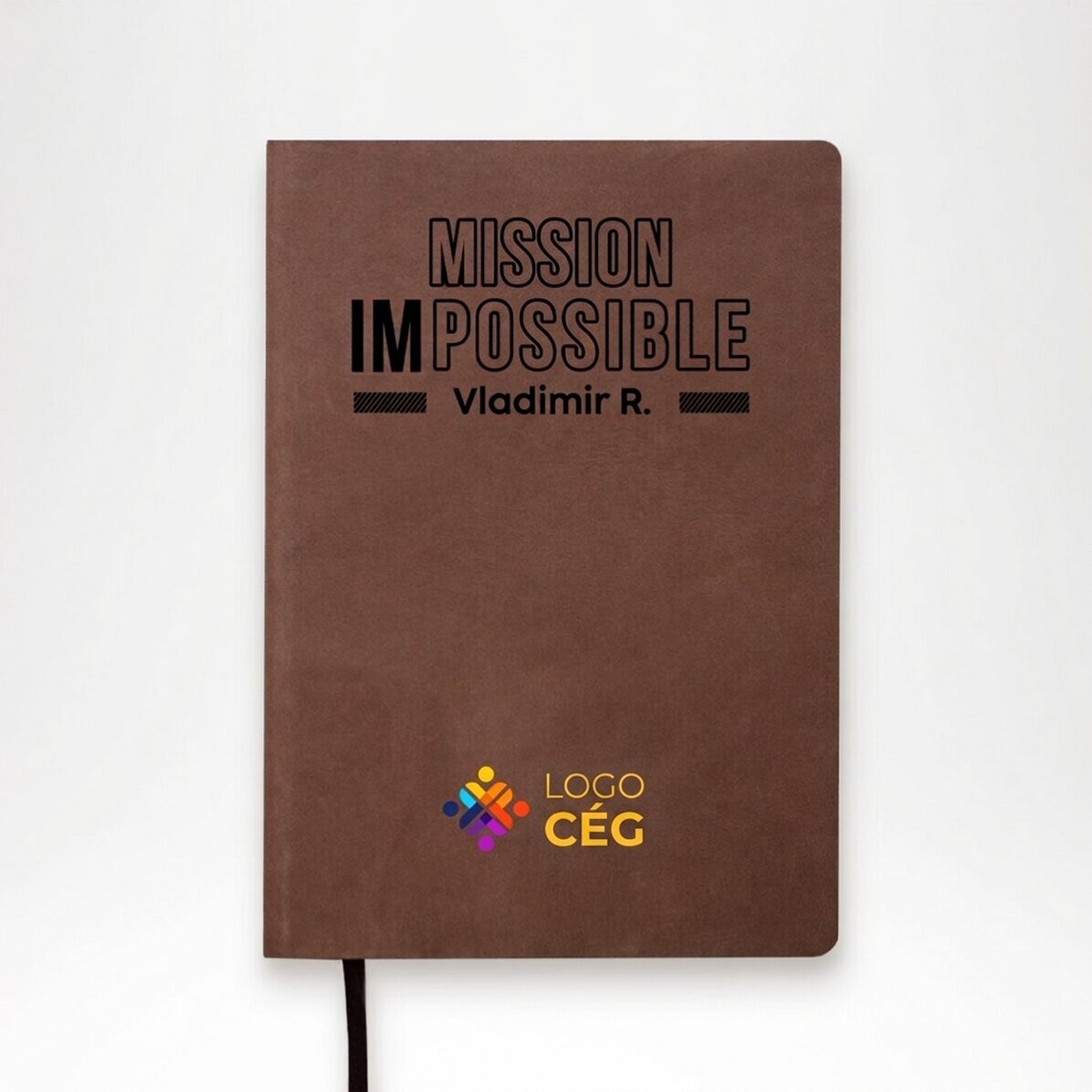 Személyre szabott bőr napló logóval és névvel - Mission possible