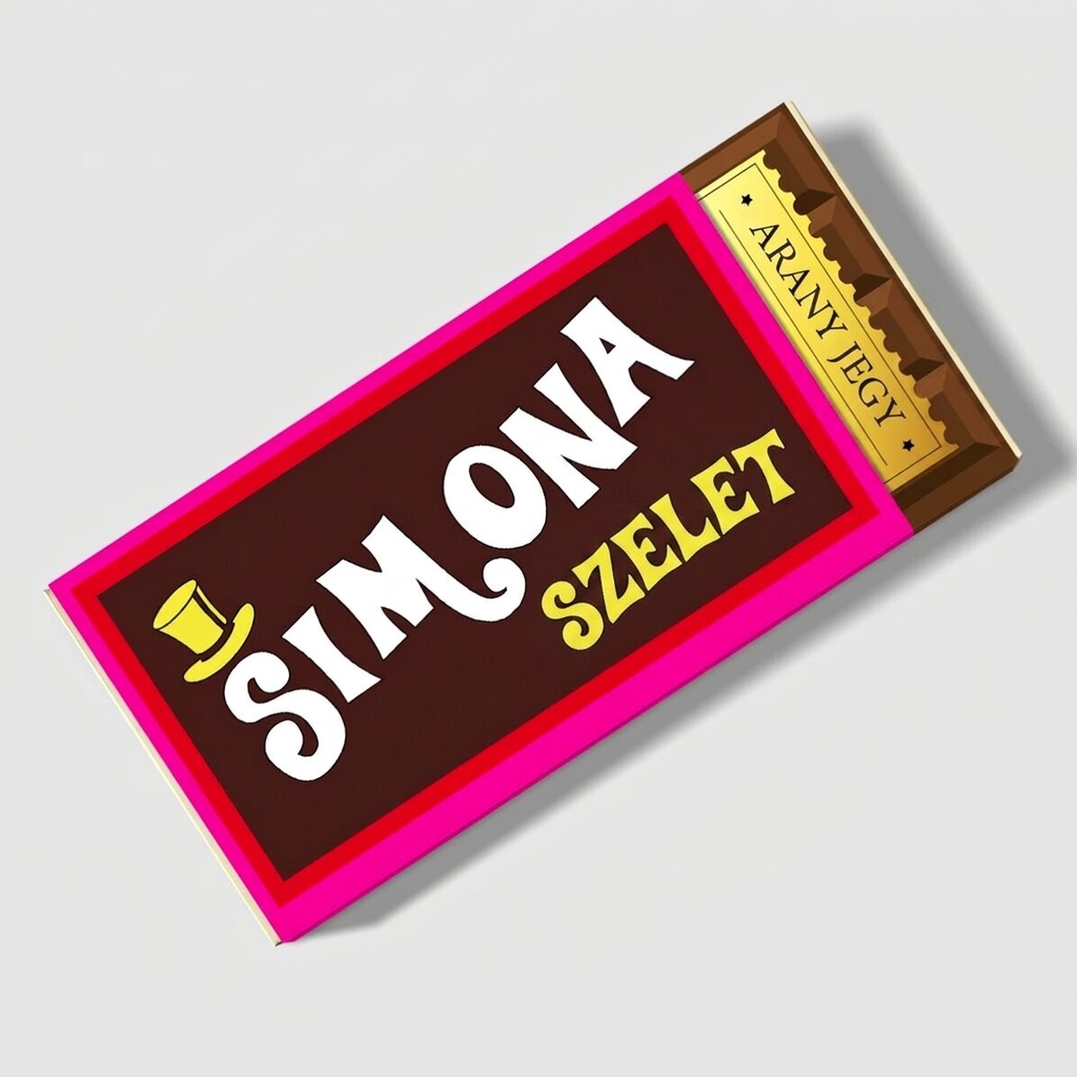 Személyre szabott csokoládé névvel - Arany jegy