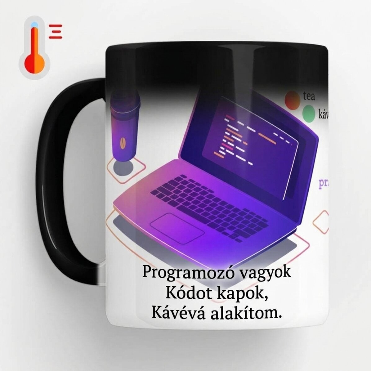 Személyre szabott, hőérzékeny bögre szöveggel - Programozás