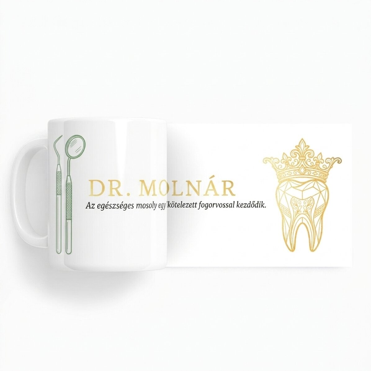 Személyre szabott, feliratos pohár – Golden Dentist