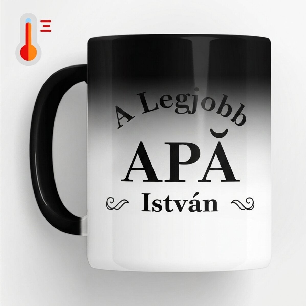 Személyre szabott, hőérzékeny bögre felirattal – A legjobb apa