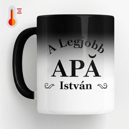Személyre szabott, hőérzékeny bögre felirattal – A legjobb apa