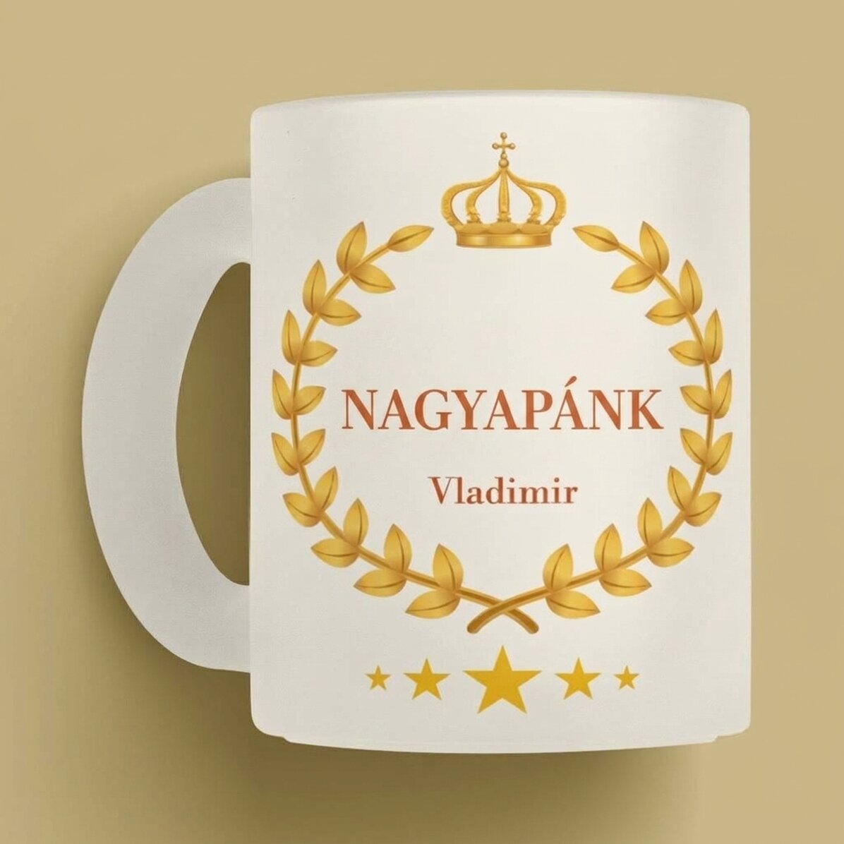Személyre szabott, szöveggel ellátott üvegpohár – Nagyapánk
