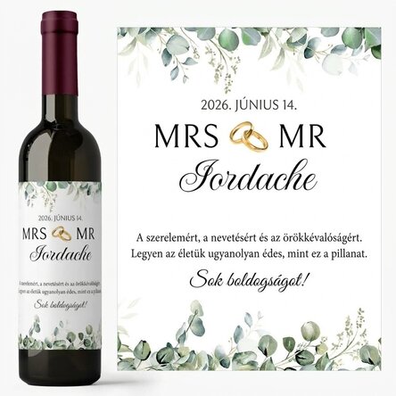 Személyre szabott bor üzenettel – Mrs & Mr