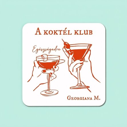 Névvel személyre szabott pohártartó – The cocktail club