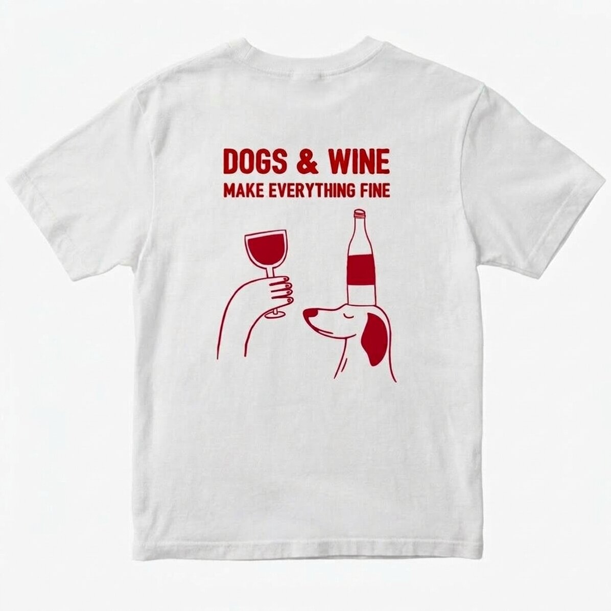 Személyre szabott, feliratos pamut póló – Wine