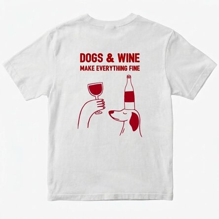 Személyre szabott, feliratos pamut póló – Wine