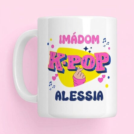 Személyre szabott, felirattal ellátott bögre – Kpop
