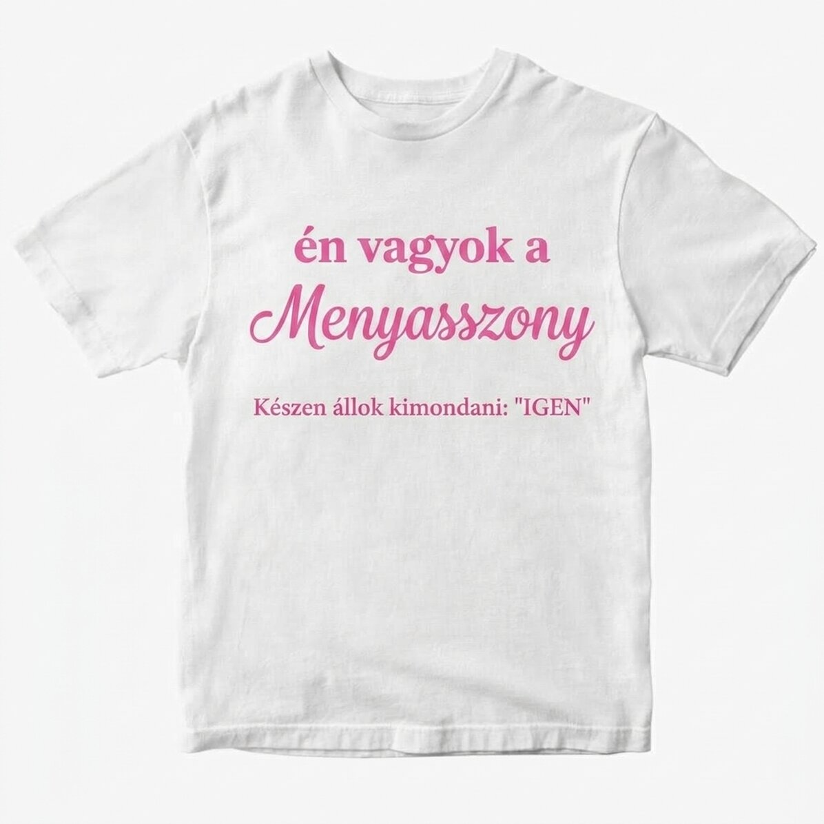 Személyre szabott, feliratos pamut póló – A menyasszony csapata