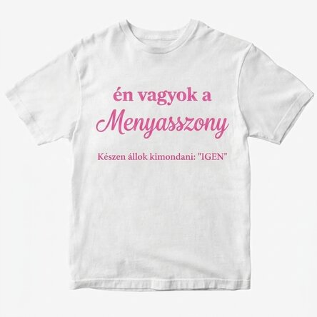 Személyre szabott, feliratos pamut póló – A menyasszony csapata