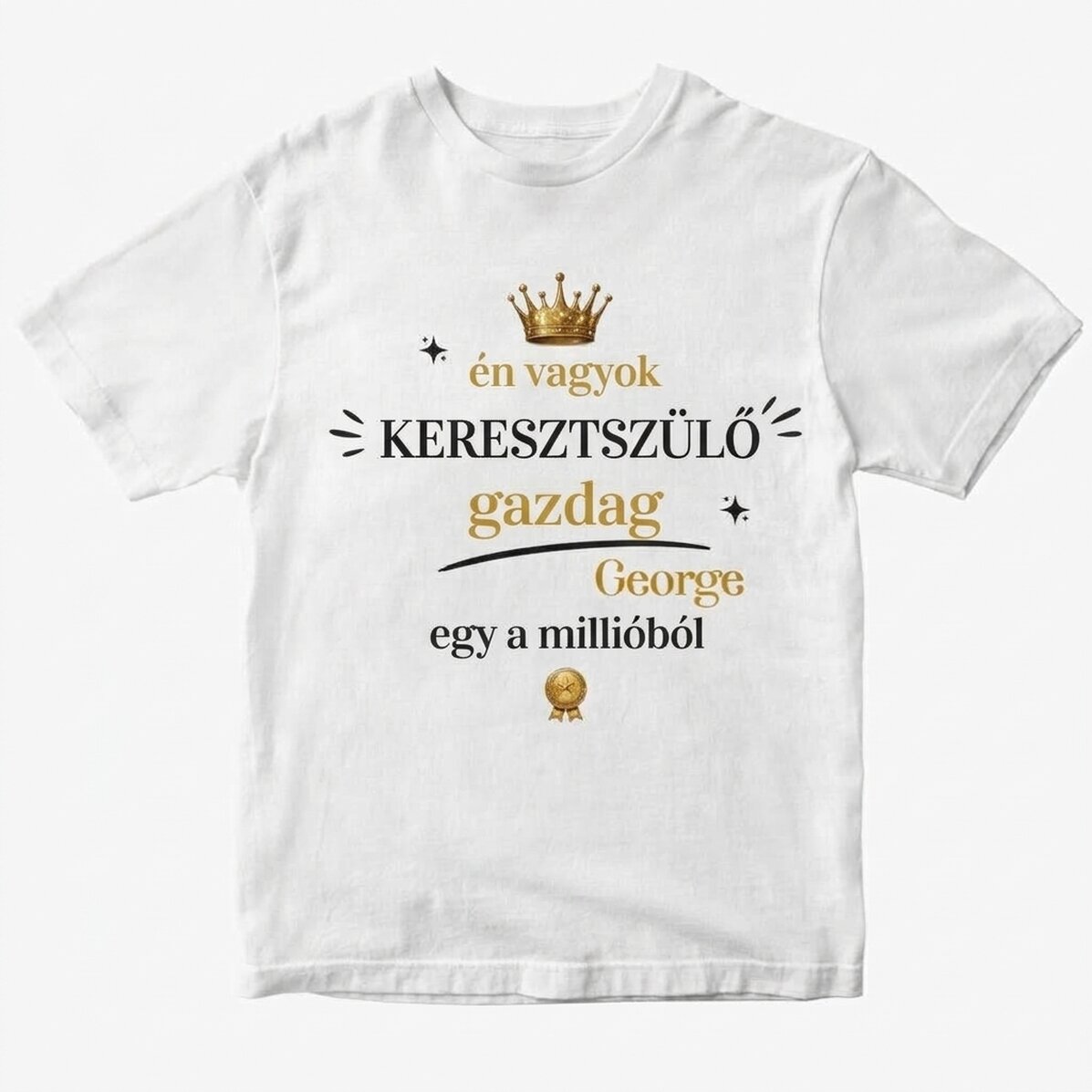 Személyre szabott, felirattal ellátott pamut póló – A gazdag orr