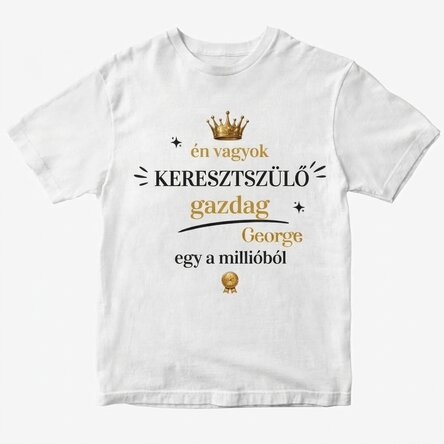 Személyre szabott, felirattal ellátott pamut póló – A gazdag orr