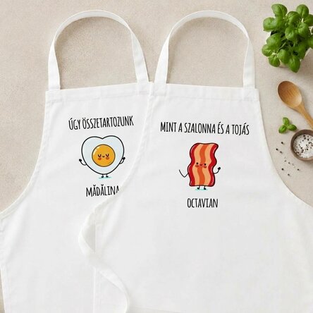 Személyre szabott páros szett vicces felirattal – Bacon and eggs