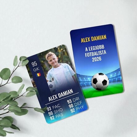 Személyre szabott, kétoldalas alumínium kártya üzenettel és fotóval – FIFA