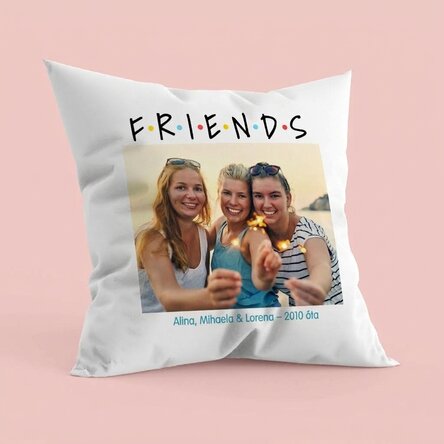 Személyre szabott párna fotóval és üzenettel – FRIENDS