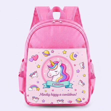 Személyre szabott iskolatáska felirattal – Unicorn