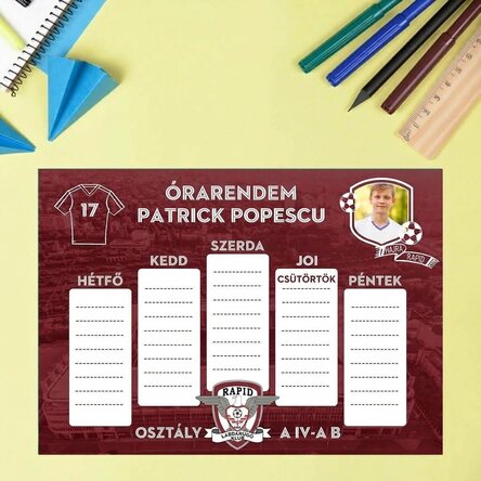 Személyre szabott menetrend fotóval és szöveggel – FC Rapid 1923