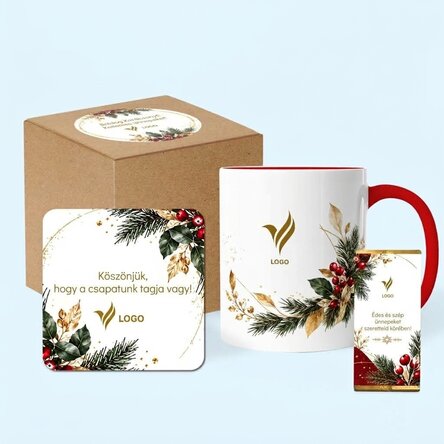 Logóval és szöveggel személyre szabott karácsonyi ajándékkészlet – Festiv