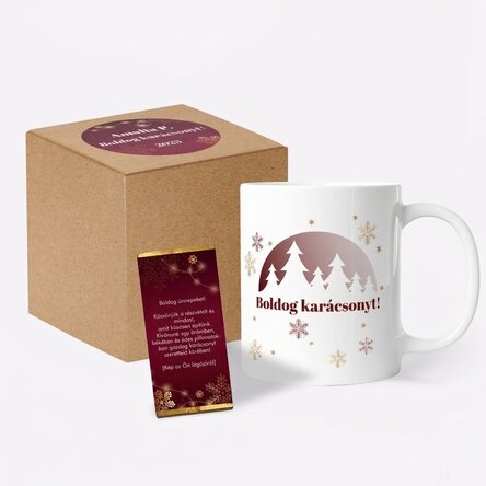 Személyre szabott karácsonyi ajándékkészlet logóval és üzenettel – Red Christmas