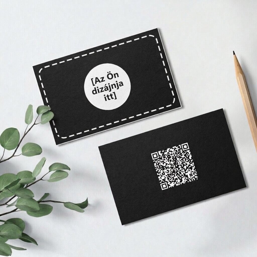 Személyre szabott, kétoldalas papír névjegykártyák QR-kóddal és a saját grafikáddal