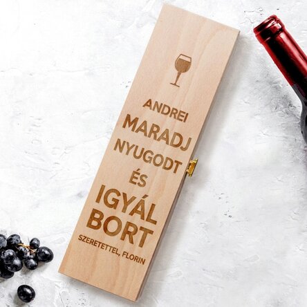 Személyre szabott borosdoboz - Maradj nyugodt