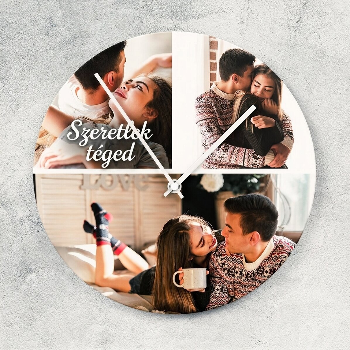 Személyre szabott óra 3 fotóval