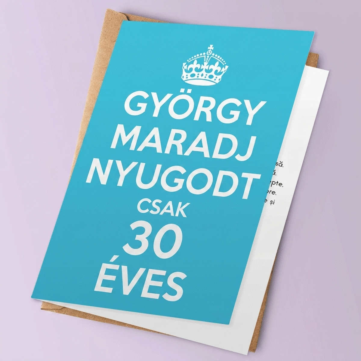 Személyre szabott üdvözlőkártya – MARADJ NYUGODT