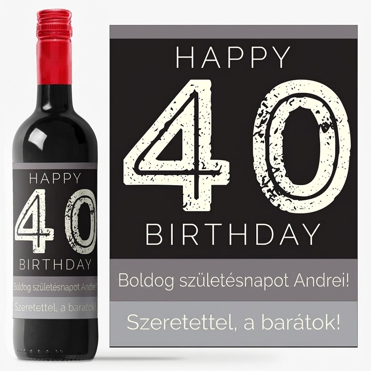 Személyre szabott bor - Boldog születésnapot!