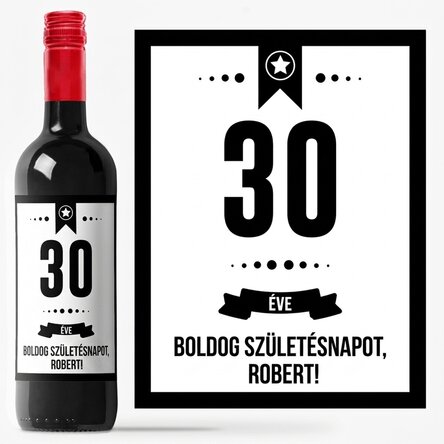 Személyre szabott bor - Boldog születésnapot, fehér háttér