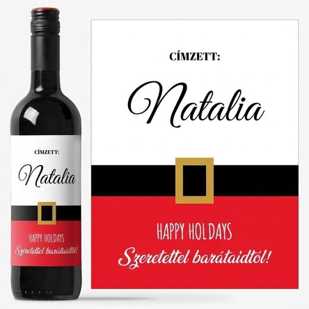 Személyre szabott bor - Boldog ünnepeket!