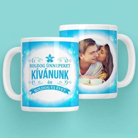 Személyre szabott bögrék fotóval - Boldog karácsonyt és új évet!