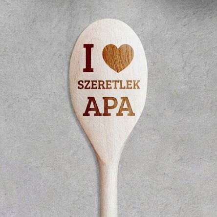 Személyre szabott fakanál - Szeretlek