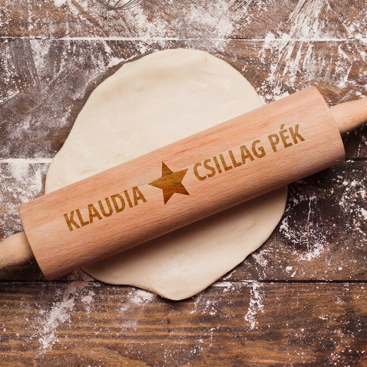 Személyre szabott fa sodrófa - Star Baker