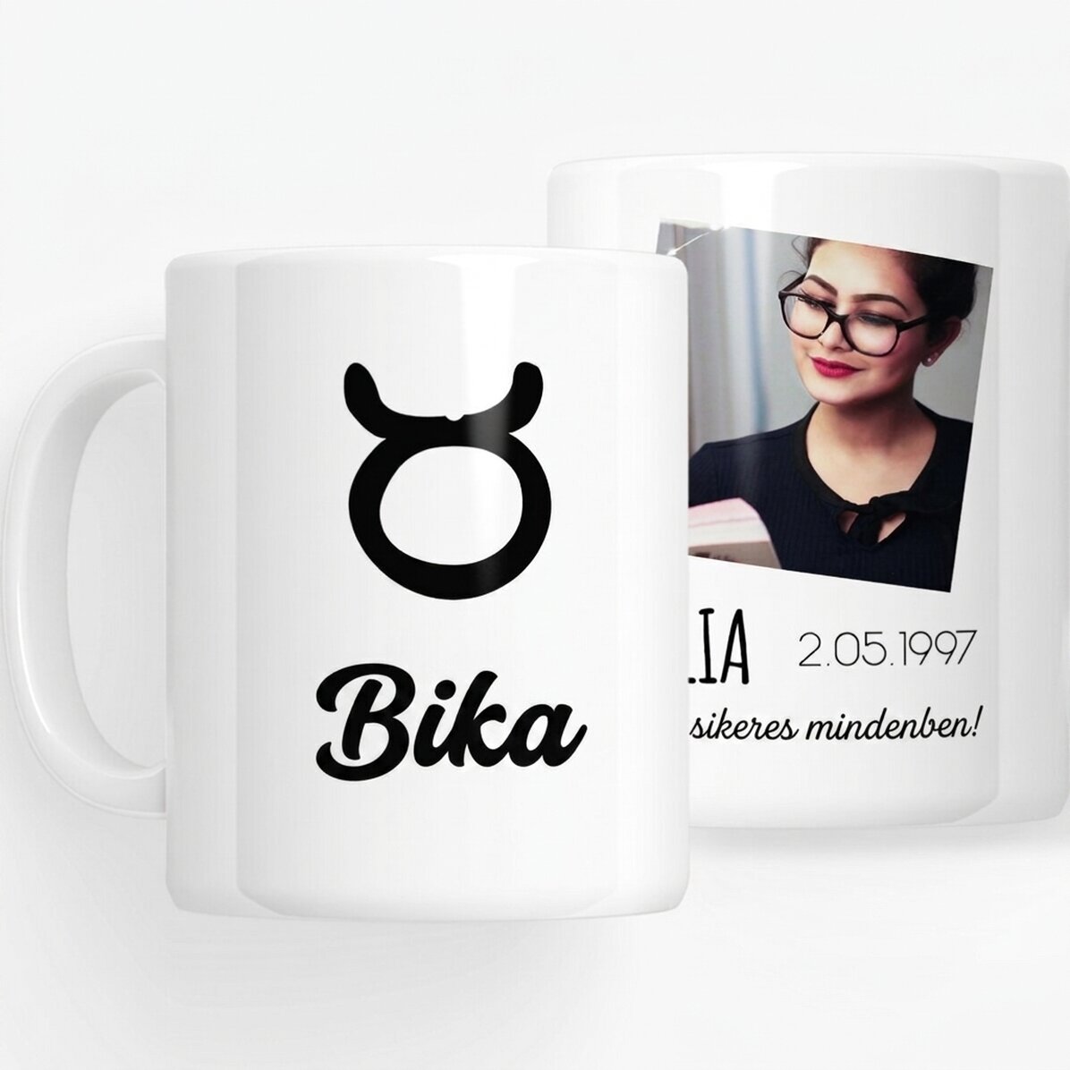 Személyre szabott állatöv bögrék fotóval és szöveggel - Bika