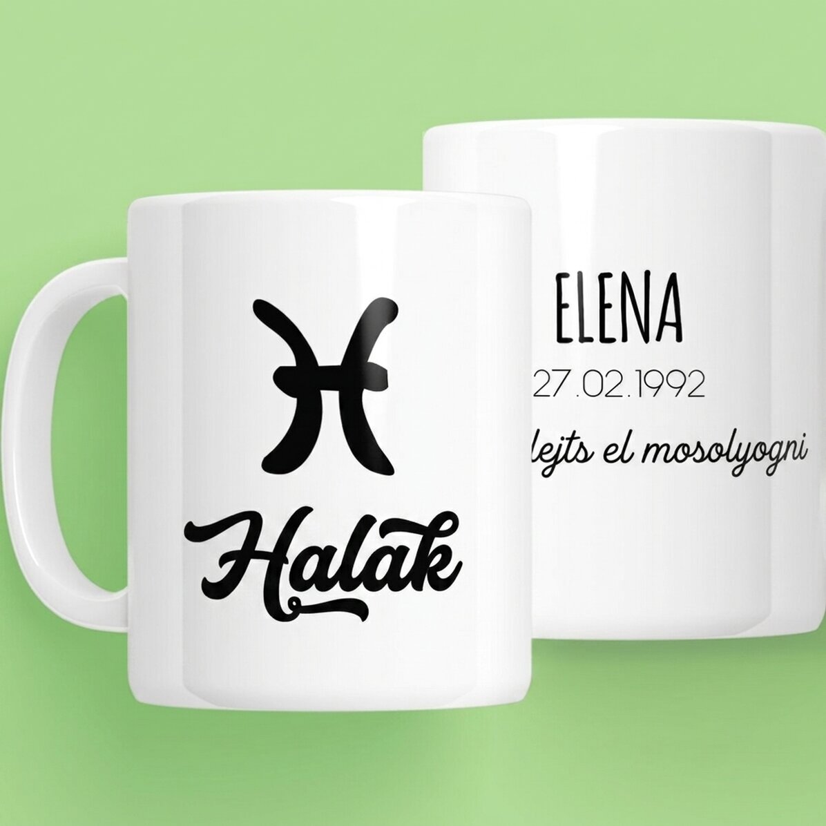 Személyre szabott állatöv bögrék szöveggel - Halak