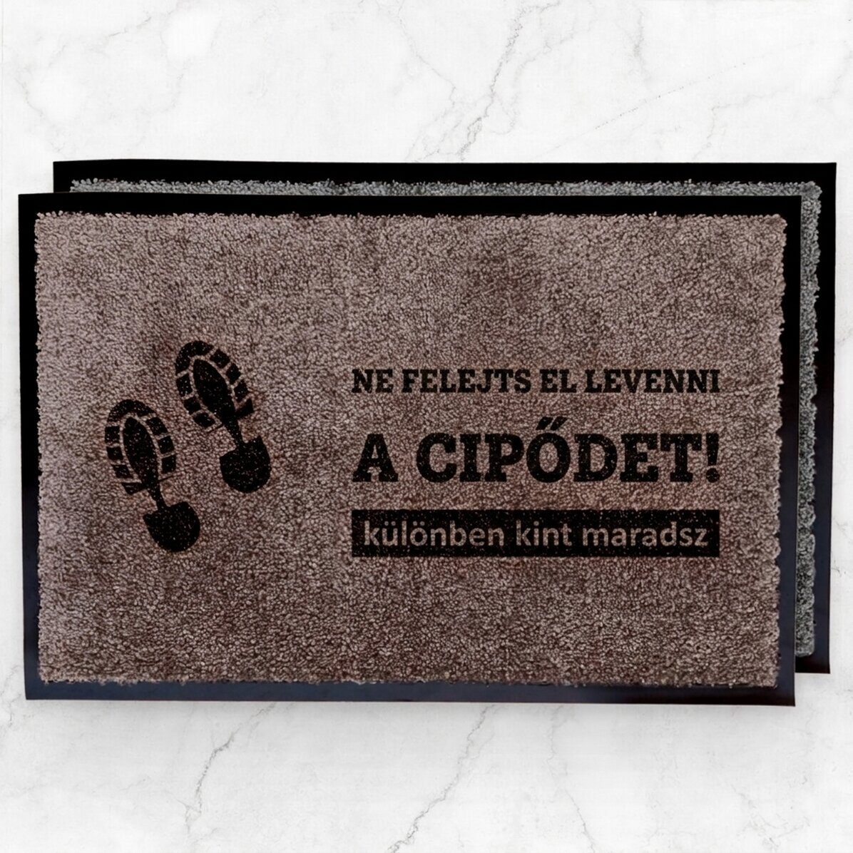 Személyre szabott beltéri bejárati szőnyeg – Ne felejtsd el levenni a cipődet!