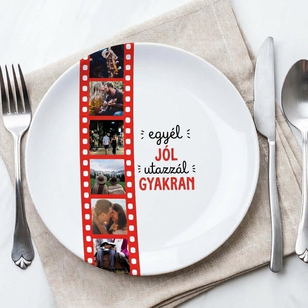 Személyre szabott tábla 6 fotóval – Egyél jól, utazz sokat!
